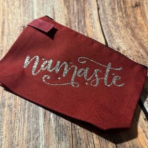 NEW Red 7”x5” Canvas Cosmetic Bag with Custom Vinyl Item #PHK4247